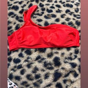 Red One-Shoulder Bikini Top
